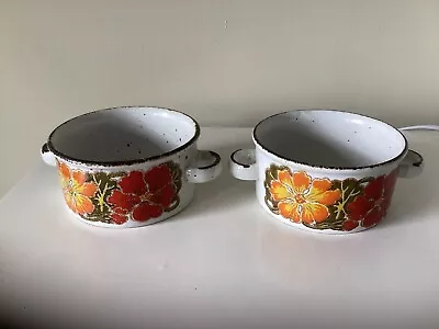 Buy Pair Of Midwinter Pottery Stonehenge Nastertium Soup Bowls • 9.99£