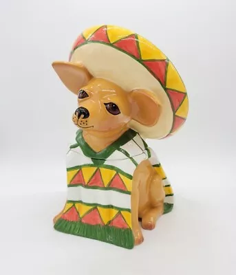 Buy Vintage Mexican Ay Chihuahua Dog Cookie Jar Sarape Sombrero Clay Arts 1999 • 94.94£