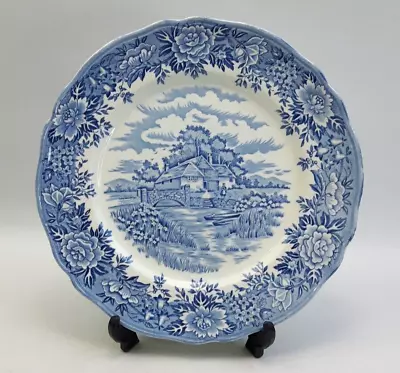 Buy Salem China English Village 25cm Dinner Plate - With Chip - Blue & White Vintage • 5£