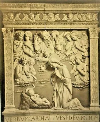 Buy Antique Religious Print Luca Della Robbia Virgin Baby Jesus Angels Cherubs Italy • 21.99£