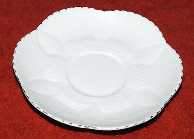 Buy Vintage White THISTLE Embossed Textured Saucer, 13.5cm • 3.50£