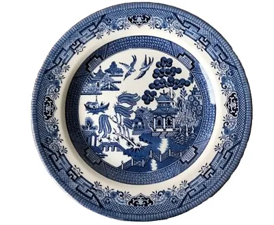 Buy Vintage Churchill Blue Willow Dinner Plates - 26cm Made In England EXC • 8.81£