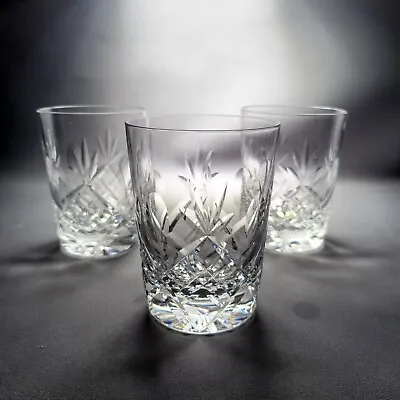 Buy 3x Lead Crystal Cut Glass Smaller Whisky Tumbler 100ml • 19.90£