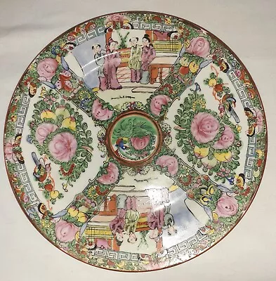 Buy Antique Oriental Porcelain Hand Painted Famille Rose Medallion Plate 10 1/4  • 28.91£