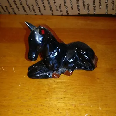 Buy Vintage Ceramic Horse Figurine Black Glaze Blue Mountain Pottery?  • 33.11£