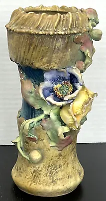 Buy Antique Amphora Art Nouveau Art Pottery Austrian Turn-Teplitz Poppy Vase • 279.76£