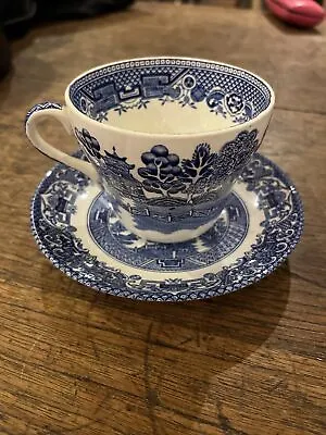 Buy Old Willow Ironstone Pottery Cup And Saucer • 4£