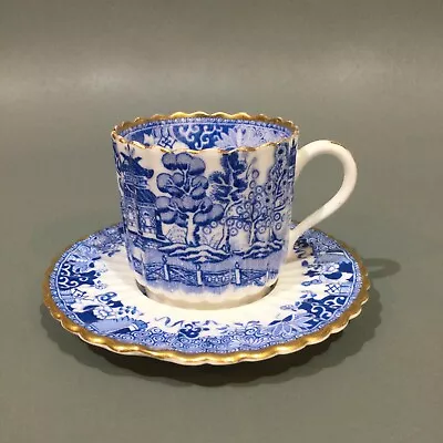 Buy Antique Copeland Spode Willow Pattern Bone China Demitasse Coffee Cup & Saucer • 29.95£