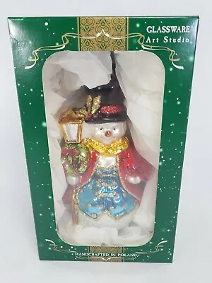 Buy Glassware Art Studio Frosty W/Lantern Glass Ornament 7  Snowman • 25.85£