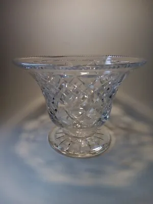 Buy Vintage Heavy Crystal Cut Glass Footed Bell Shaped Flared Rim Vase • 14£