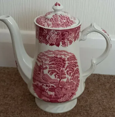 Buy Enoch Woods - English Scenery - Woods Ware, Pink & White Teapot - Vintage • 16.99£