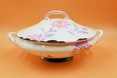 Buy Gray's Pottery 30's Art Deco Hand Painted Floral Serving Tureen & Lid. A189. • 45£