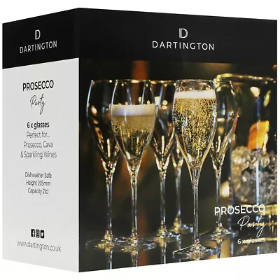 Buy Dartington Prosecco Glasses Party Pack Of Six Serve Champagne Or Sparkling Wines • 32.49£