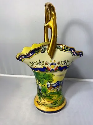Buy Noritake Morimura Bros 1930 Vintage Art Deco Hand Painted Bone China Basket Vase • 42.75£