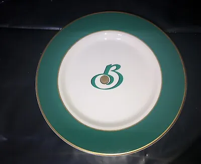 Buy SYRACUSE CHINA ROYAL RIDEAU 12” Dinner Plate Green With Gold Color • 12.51£
