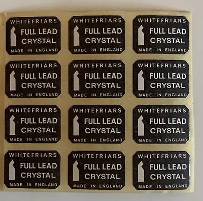 Buy 12 X Whitefriars Glass Factory Genuine Original Sticky Retail Labels C.1970’s • 29.90£