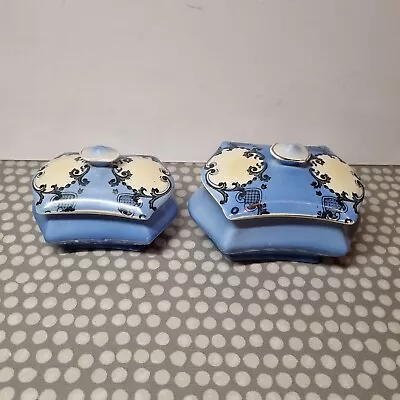 Buy Vintage Pair Of Graduated Blue Trinket Boxes • 8.31£
