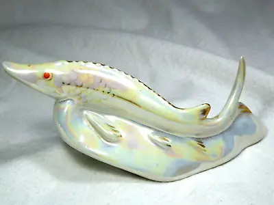 Buy Very Rare Porcelain Fish Pike Iridescent Baranovka Ukraine / USSR Repshakm • 45£