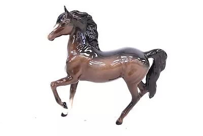 Buy Vtg BESWICK 1261 'PRANCING' Arab Brown Gloss Finish HORSE Ornament 8  X 6  -W85 • 9.99£
