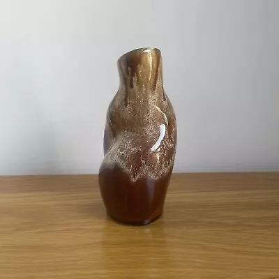 Buy Vintage Mid-Century Pottery Vase Honeycomb Fat Lava Drip Glaze Fosters Style • 9.99£
