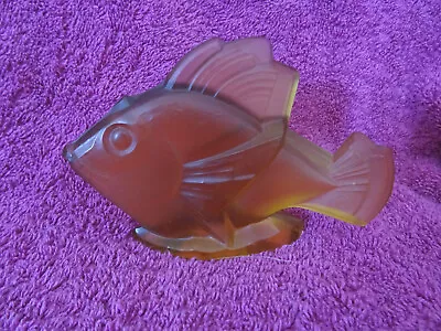 Buy Rare Sabino Art Deco Glass Fish In Amber  Poisson Chabot  • 125£