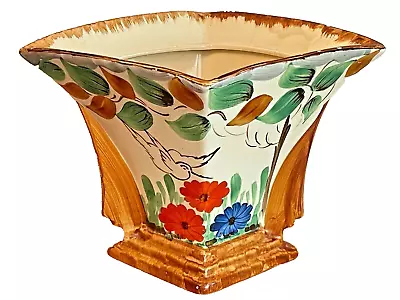 Buy Wade Heath Art Deco Vase With Fins, Hand-painted Floral Decoration, C1934 • 20£