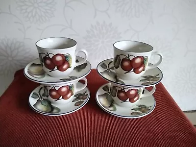 Buy 4 Staffordshire Tableware Autumn Fayre Pattern Coffee Tea Cups And Saucers Set • 19.99£