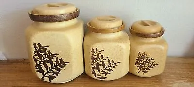 Buy 70's Pottery Craft USA Covered Canister, Mid Century Pottery Craft  3 Pc Set • 96.42£