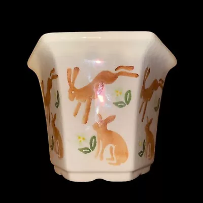 Buy Peregrine Pottery Brown Hare Design Small Planter Pot Hand Made Hand Painted • 38.50£