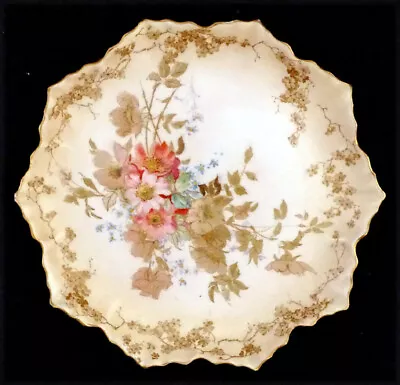 Buy 1890's DOULTON BURSLEM Antique HAND PAINTED Porcelain FLORAL CABINET PLATE • 140.57£