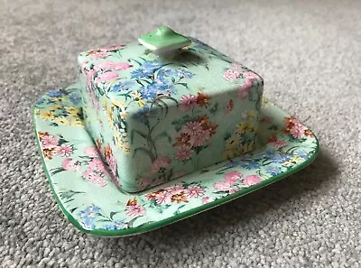 Buy Vintage Shelley Art Deco Pottery 'Melody' Floral Chintzl Butter Dish • 29.99£
