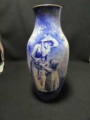 Buy Large Royal Doulton Flo Blue Vase C.1920 • 65£