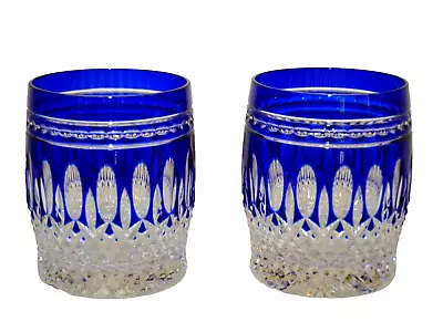 Buy SET 2 Waterford Crystal Clarendon Cobalt Blue Cut To Clear Double Old Fashioned • 403.21£