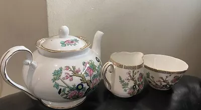 Buy Vintage Royal Grafton  Bone China Indian Tree Pattern Teapot ,creamer & Sugar • 18£