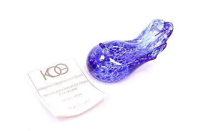Buy Vtg KOKOMO OPALESCENT Speckled Blue Blown Glass BIRD ORNAMENT 4  X 2  - W61 • 6.99£