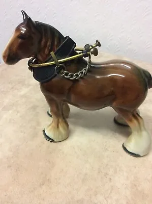 Buy Vintage Melba Ware Brown Shire Horse Ceramic Figurine/Harness • 10.75£