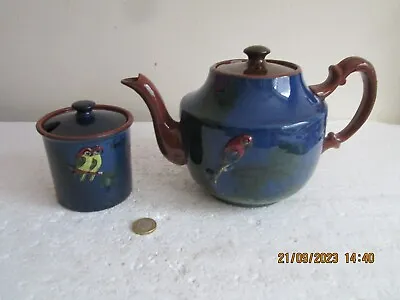 Buy TORQUAY MOTTO WARE  TEAPOT  +  POT WITH PARROTS   See Des. • 7.99£