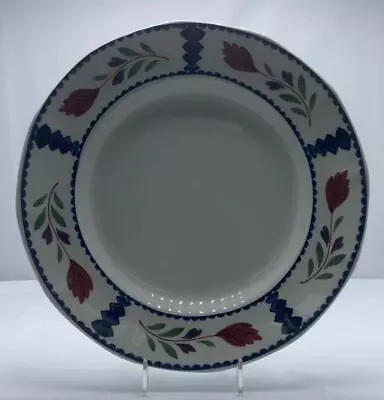 Buy Lancaster English Ironstone Adams China 10  Dinner Plate Red Flowers Blue Lines • 43.63£
