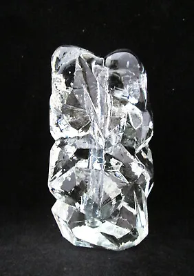 Buy Angular Ice Block Clear Glass Bud Vase, Scandinavian? • 4.99£