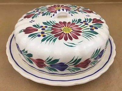 Buy Henriot Quimper French Floral Cake Cheese Camembert Plate & Lid, Ceramic Pottery • 39.99£