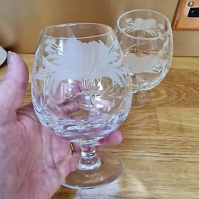 Buy Royal Brierley Crystal Honeysuckle 6oz Brandy Glass - Plus Damaged Glass • 15.99£