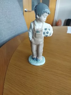 Buy Lovely Lladro Nao 1068 Figurine  Wanna Play  Boy With Football VGC  • 7£