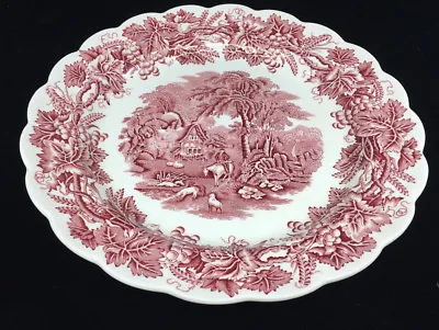 Buy Booths 1 Dinner Plate Pink England British Scenery A8024 Scalloped 6508 BOOBRSP • 123.22£