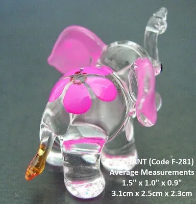 Buy Multiple GLASS ELEPHANTS Glass Animals Glass Figurine Coloured Glass Ornaments • 6.59£