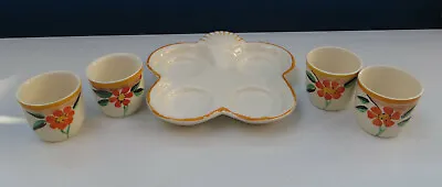 Buy Hancock's Ivory Ware Art Deco Hand Painted Ceramic Egg Cup Eggcup Set With Tray • 19.99£