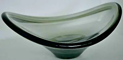 Buy Vintage Holmegaard Per Lutken Smoked Gray Art Glass Bowl Signed 1955 • 40£