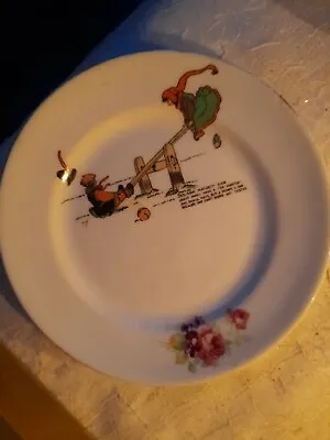 Buy Vintage Plate-Rare Nusery Rhyme Plate See Saw Margery Daw. Nostalgic. • 3.95£