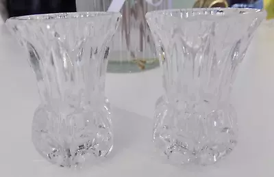 Buy Set Of 2 Matching Vintage Cut Crystal Glass Posy Bud Vases • 15£