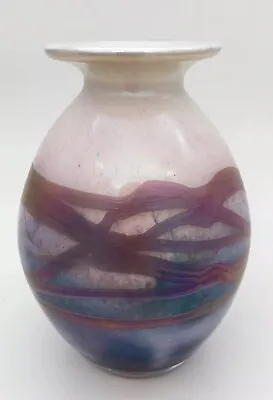 Buy Phoenician Glass Vase, Iridescent Luster, Hand Blown Art Glass, Malta • 29.99£