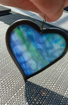 Buy Stunning Handmade Leaded Stained Glass Heart Suncatcher Indoor/Outdoor • 20£